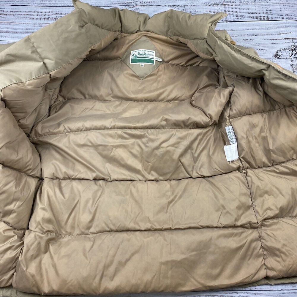 VTG GANDER MOUNTAIN Beige Duck Down Puffer Jacket Coat Men's Medium Toggle Front - Picture 8 of 13